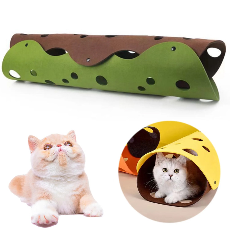 Cat Tunnels Bed Bed Bed พร้อมรูเล่นอุโมงค์สัตว์เลี้ยงแบบพับได้