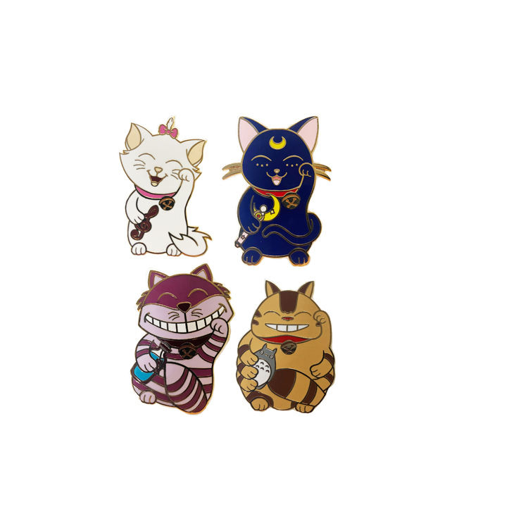 ของขวัญเคลือบแข็งเคลือบทองการ์ตูนแม่เหล็กโลหะ Pin ปก