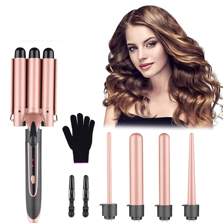 ชุดเครื่องม้วนผมมืออาชีพ 5 in 1 Curling Iron Wand Set