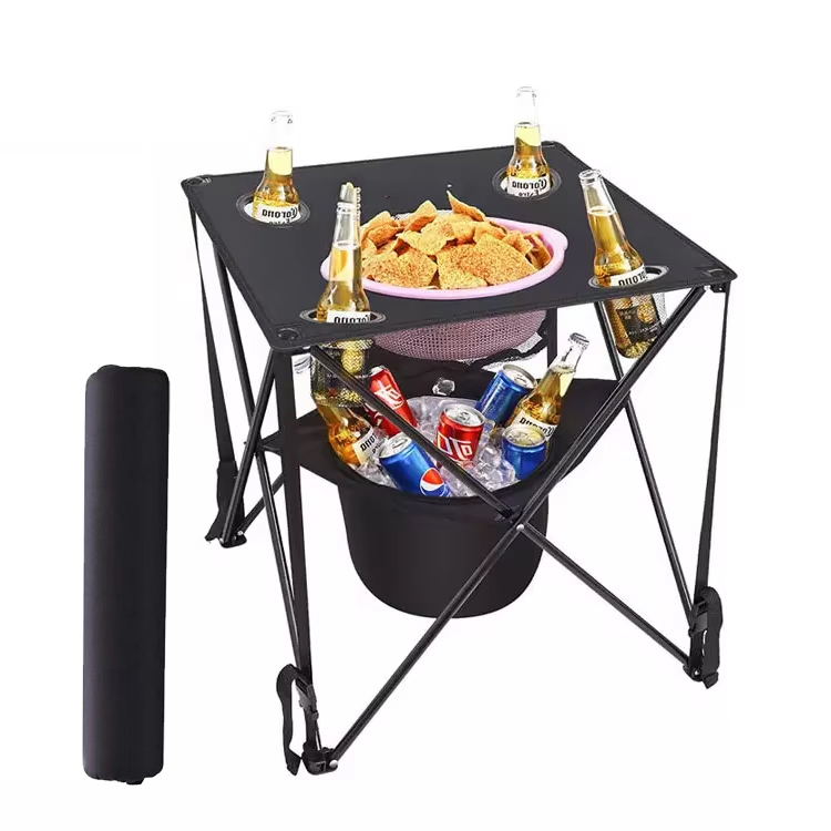 โต๊ะพับเหล็กแบบพกพาที่ทันสมัยสำหรับแถบบ้านกลางแจ้ง