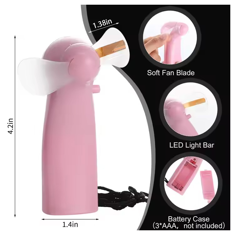 ใหม่ Mini Portable Handy Led Custom Message Battery Fan