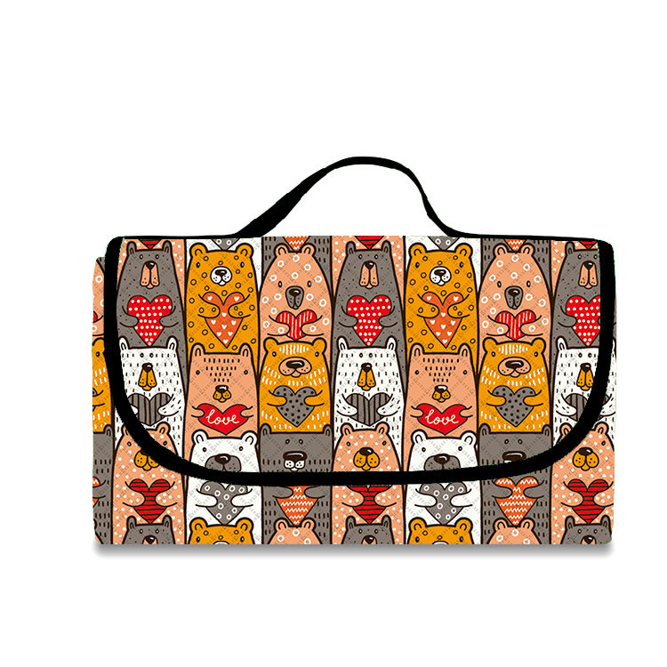 พรมปิคนิคม้วนขึ้นเสื่อปิกนิกตั้งแคมป์กลางแจ้งแบบพกพา