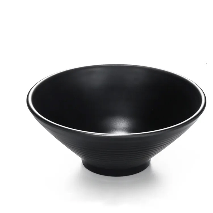 ร้านอาหาร A5 Matte Black Melamine Ramen Bowl