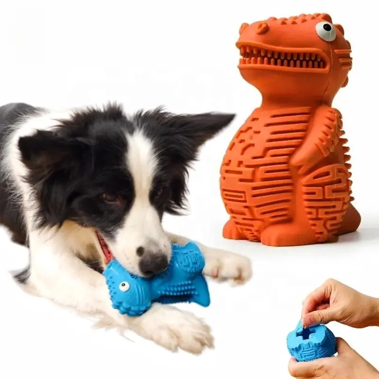 Tough Fetch Chew Rubber Dinosaur Puzzle Dog Dog Dog Dog Toy